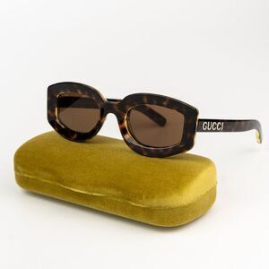 NEW Gucci GG1719S 002 Light Havana Brown Women Square Sunglasses GG 1719S